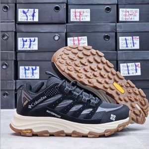کفش ترکینگ کلمبیا ضدآب GORE-TEX با زیره ویبرام – مشکی زیره سفید  